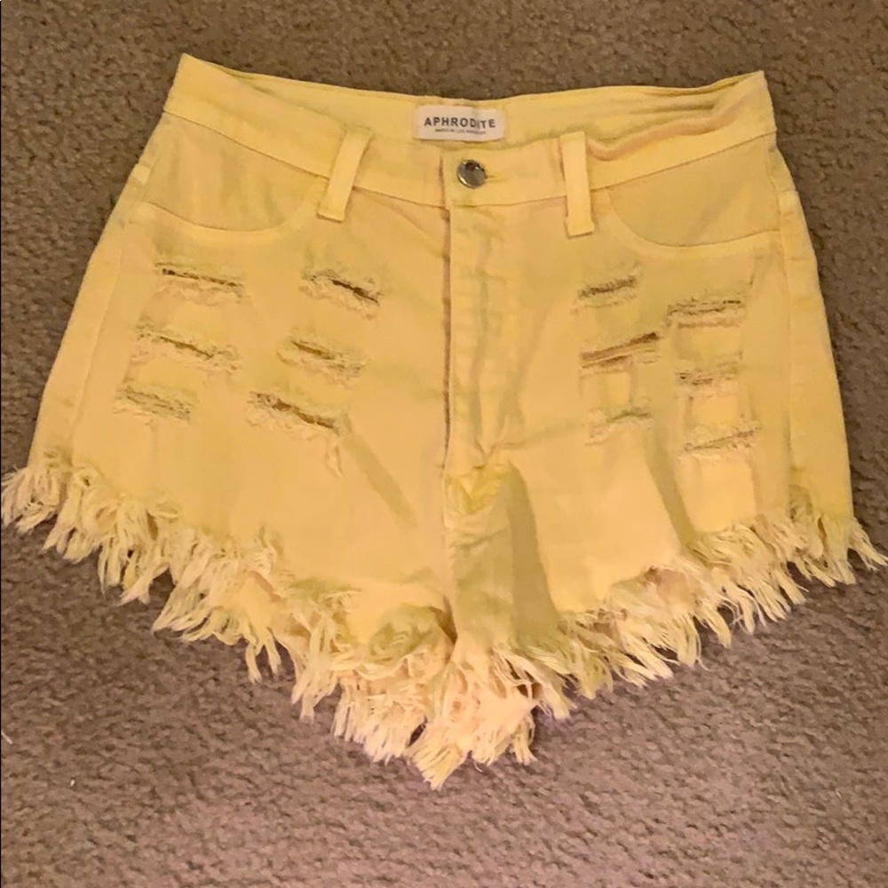 High waisted ripped shorts